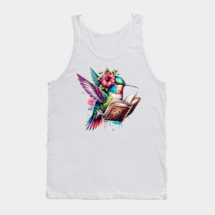 Hummingbird Reading a Book Tank Top